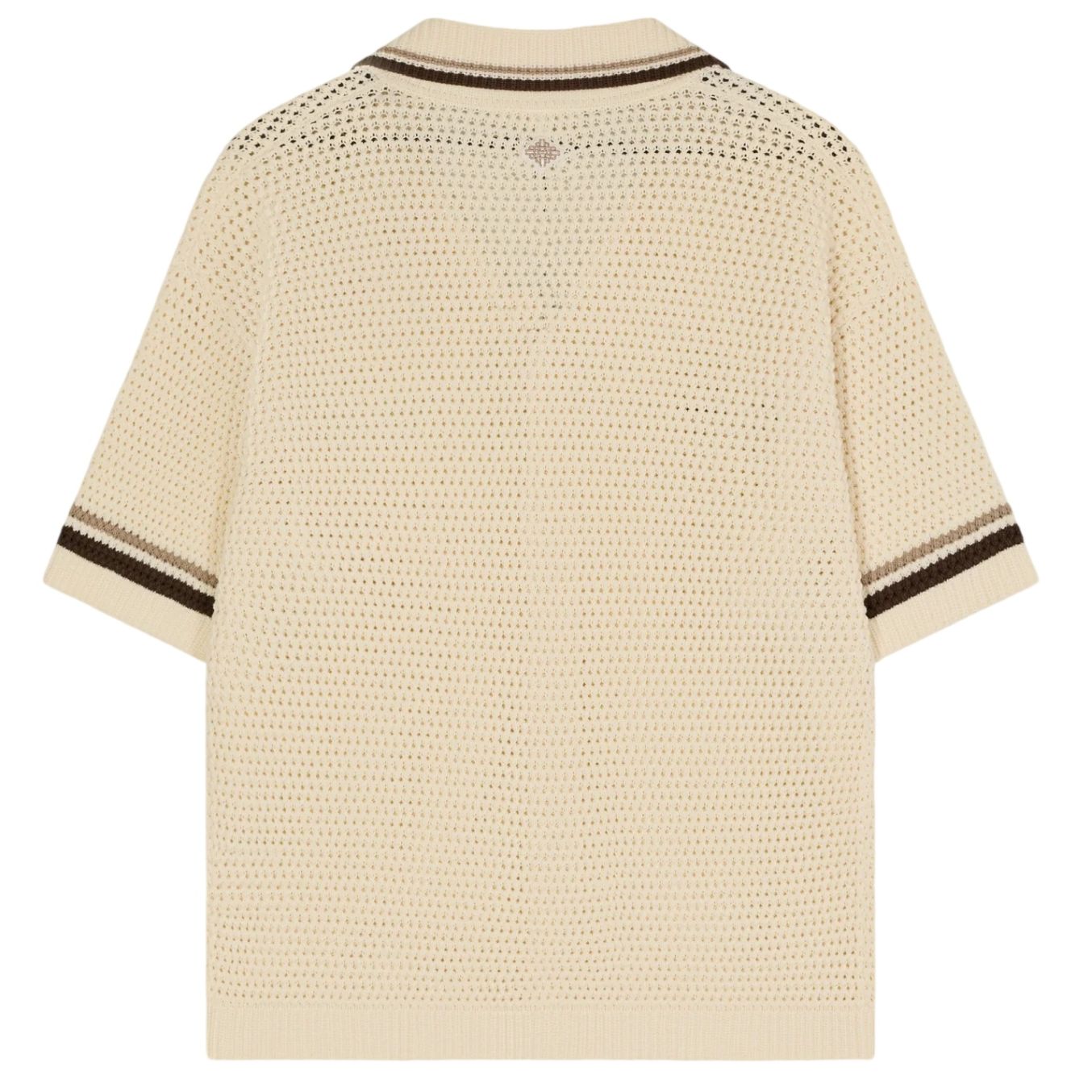 The Couture Club Crochet Knitted Stripe Overhemd Off White