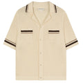 The Couture Club Crochet Knitted Stripe Overhemd Off White