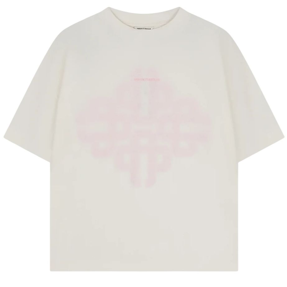 The Couture Club Emblem Slub T-shirt Off White/Roze