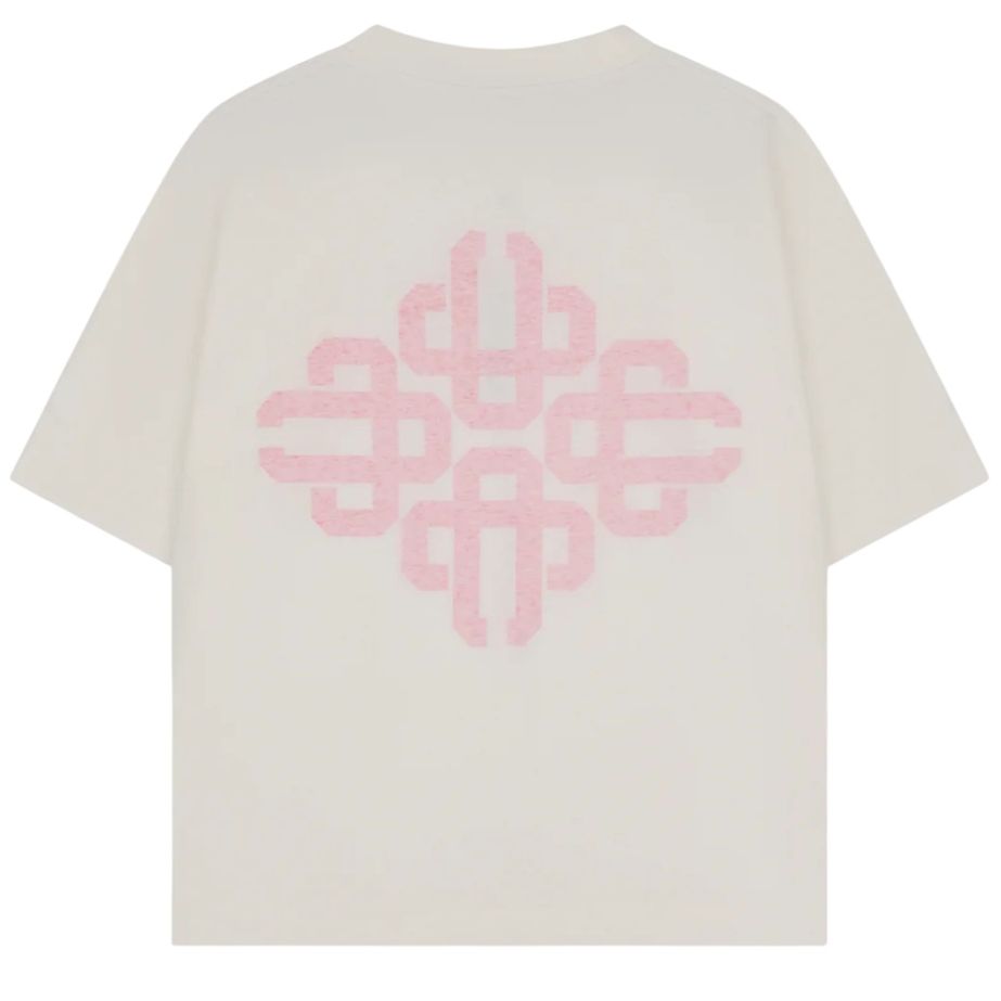 The Couture Club Emblem Slub T-shirt Off White/Roze