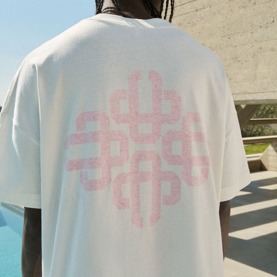 The Couture Club Emblem Slub T-shirt Off White/Roze