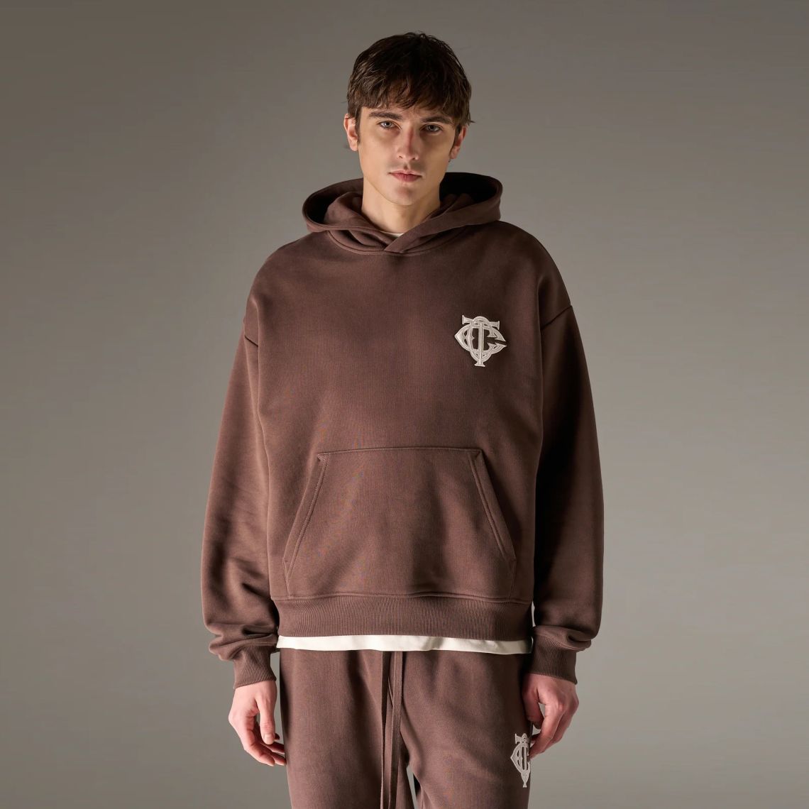 The Couture Club Heavyweight Monogram Applique Emblem Hoodie Bruin