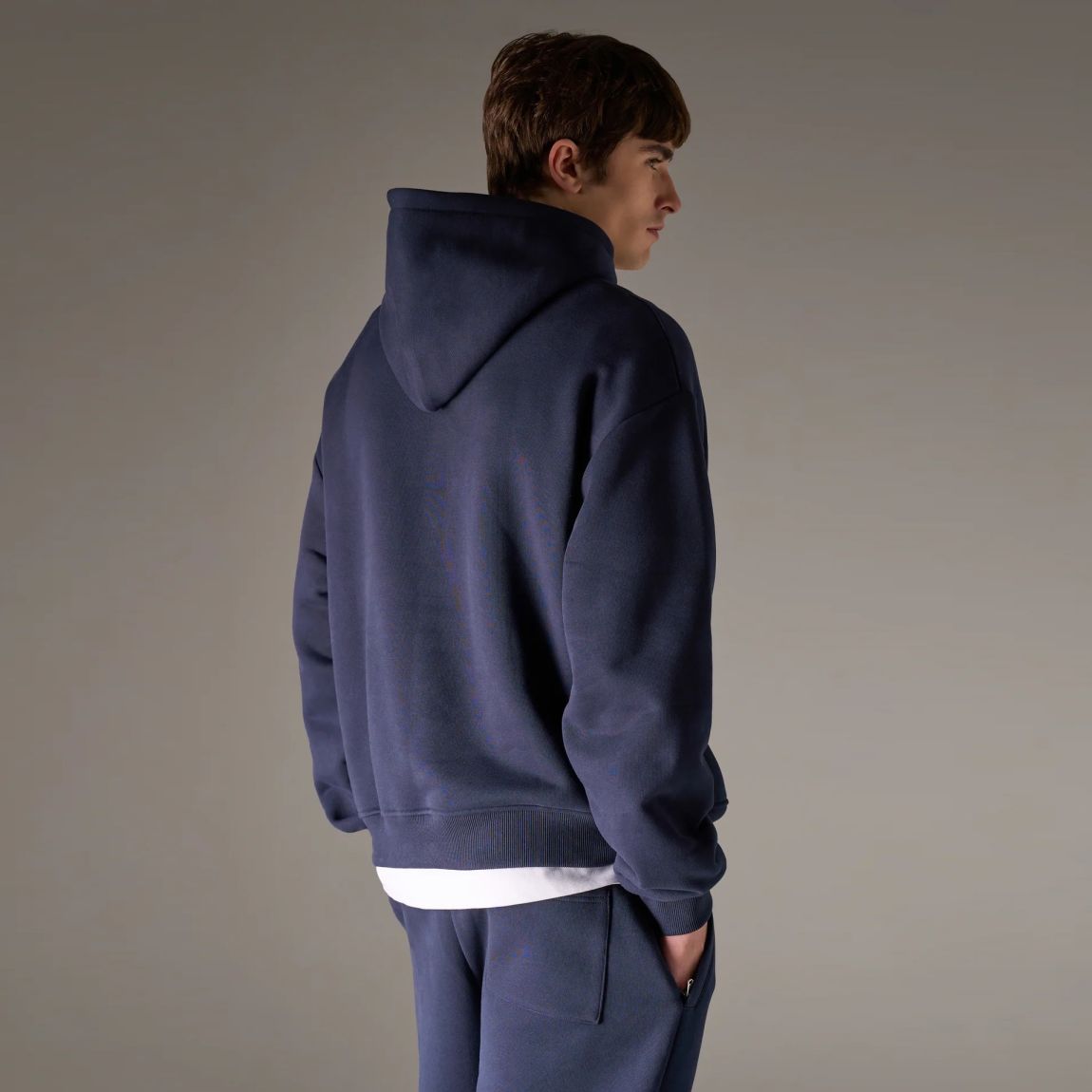 The Couture Club Heavyweight Monogram Applique Emblem Hoodie Navy