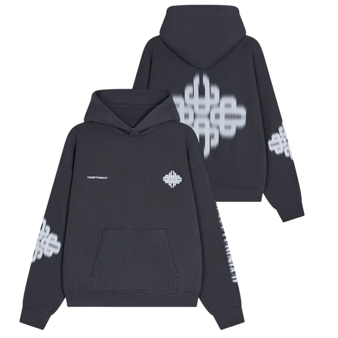 The Couture Club Motion Blurred Emblem Hoodie Antraciet