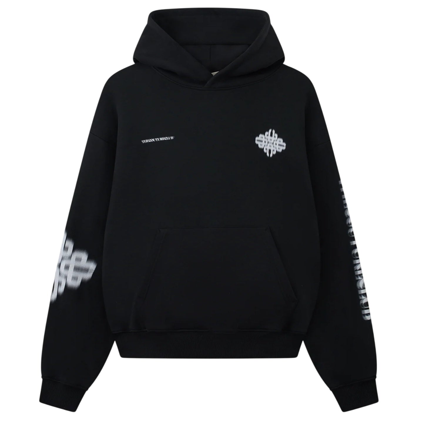 The Couture Club Motion Blurred Emblem Hoodie Zwart