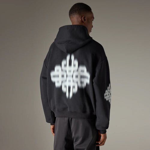 The Couture Club Motion Blurred Emblem Hoodie Zwart