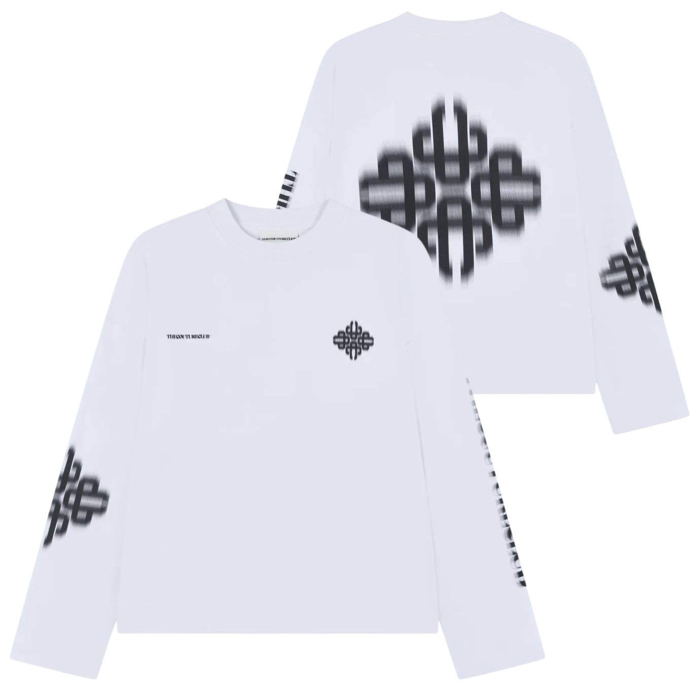 The Couture Club Motion Blurred Emblem Longsleeve T-shirt Wit