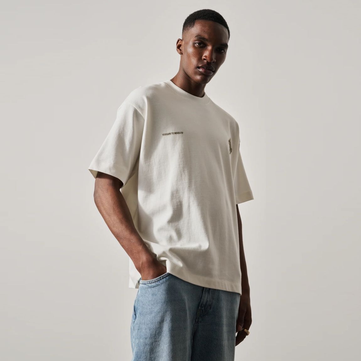 The Couture Club Motion Blurred Emblem T-shirt Off White/Groen