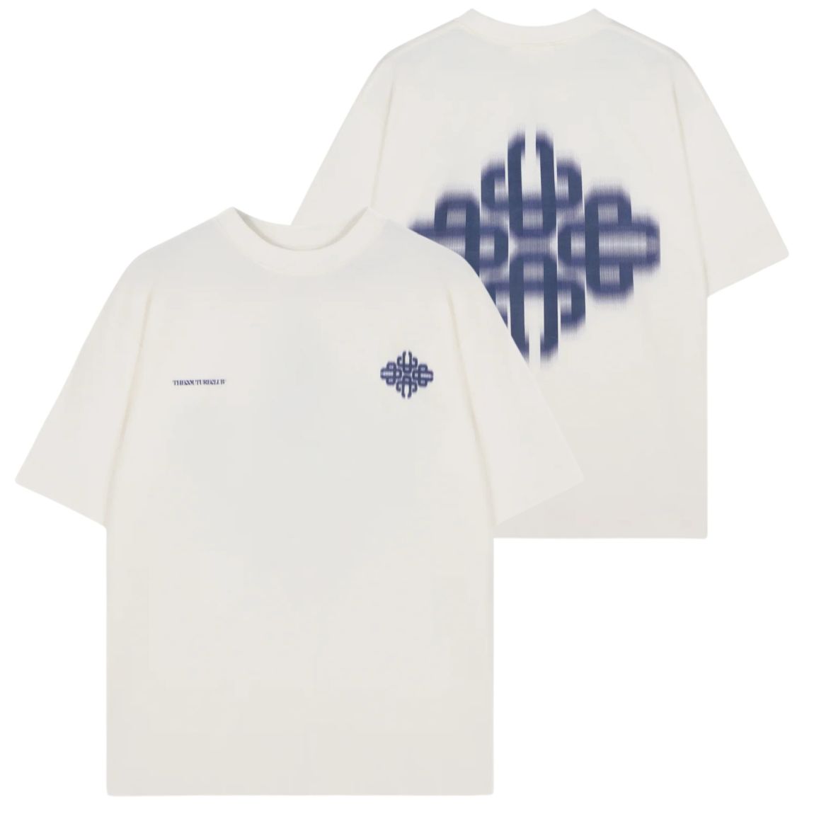 The Couture Club Motion Blurred Emblem T-shirt Off White/Navy