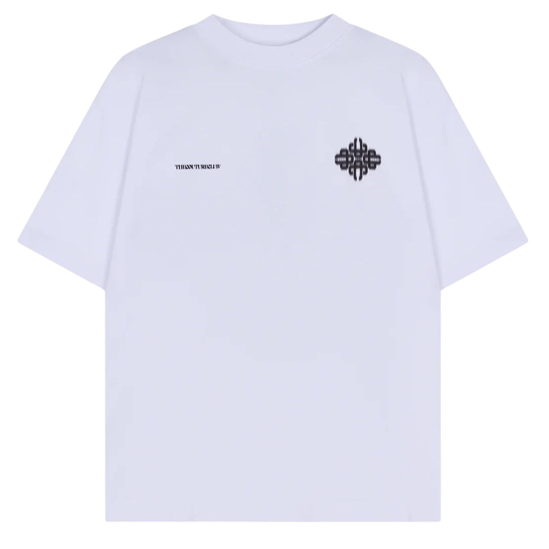 The Couture Club Motion Blurred Emblem T-shirt Wit/Zwart