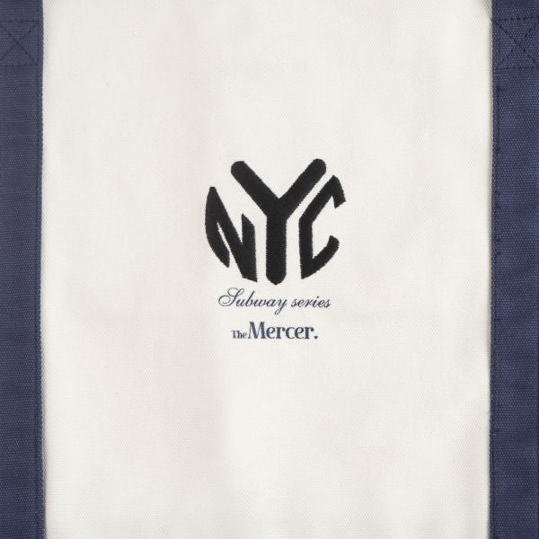 The Mercer Brand Canvas Bag Wit/Blauw