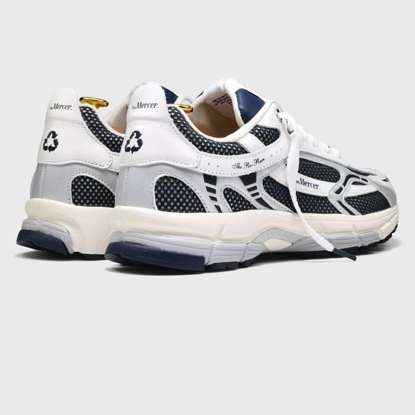 The Mercer Brand The Re-Run White Silver Sneaker Wit/Blauw