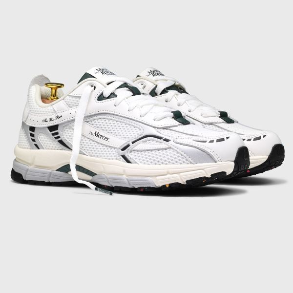 The Mercer Brand The Re-Run White Silver Sneaker Wit/Groen