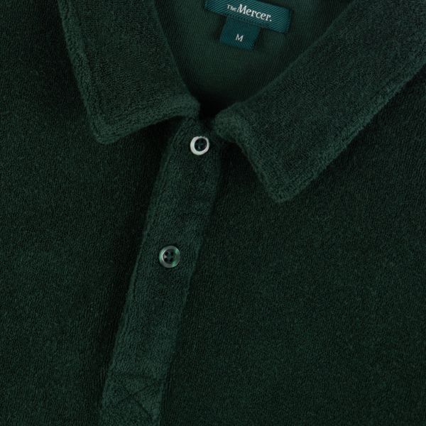 The Mercer Brand Terry Toweling Polo Donker Groen