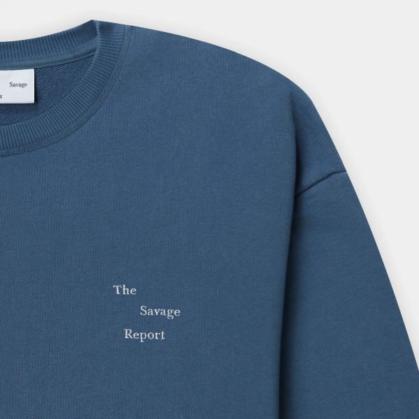 The Savage Report Wave Logo Sweater Blauw