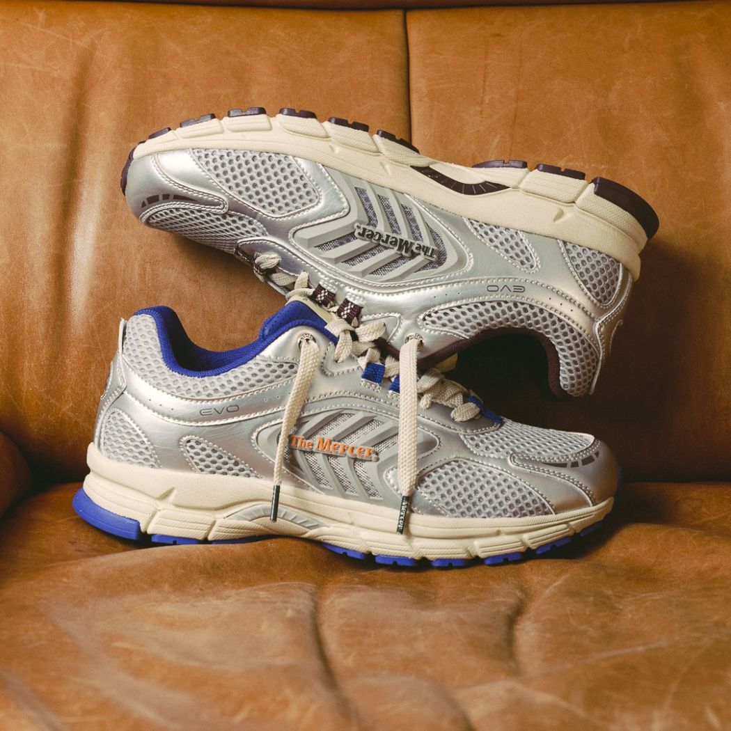 The Mercer Brand The Re-Run EVO Silver Sneaker Zilver/Blauw