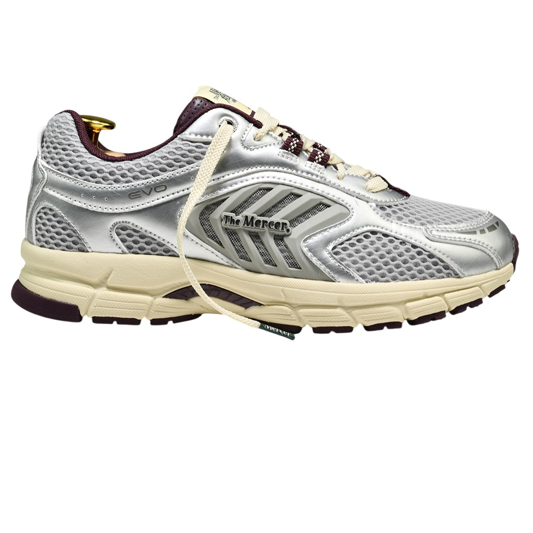 The Mercer Brand The Re-Run EVO Silver Sneaker Zilver/Rood