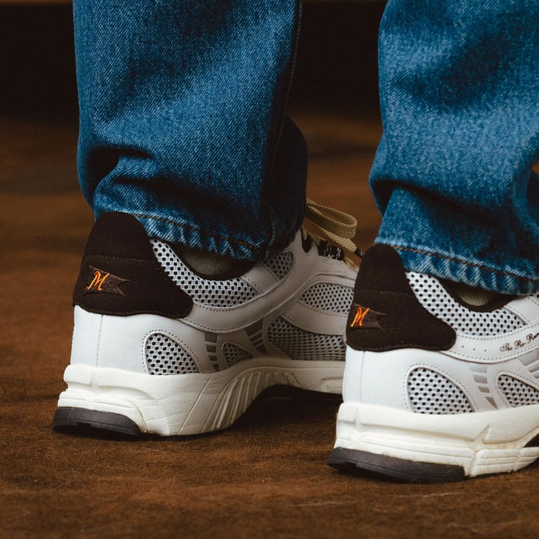 The Mercer Brand The Re-Run Flag Sneaker Wit/Bruin
