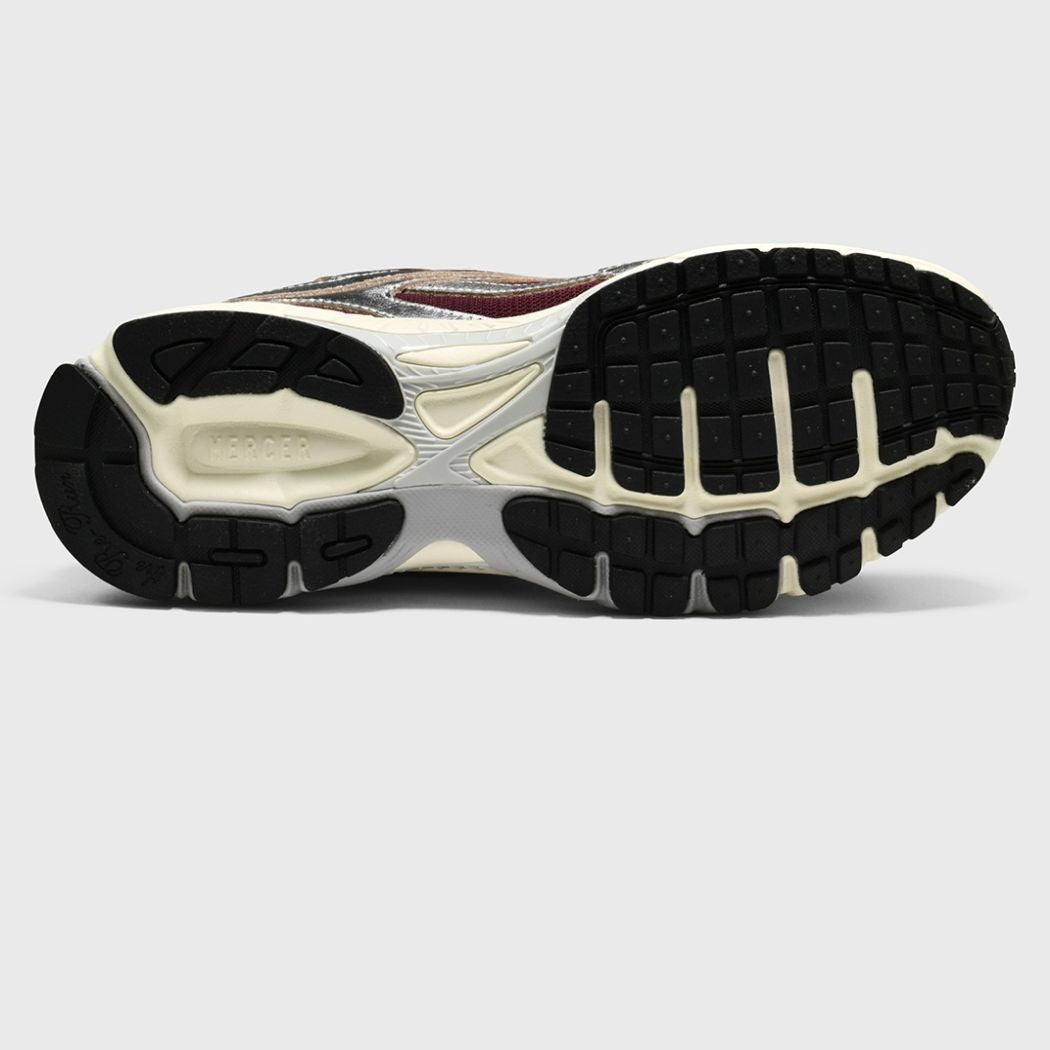 The Mercer Brand The Re-Run Pine Metallic Sneaker Zilver/Bordeaux