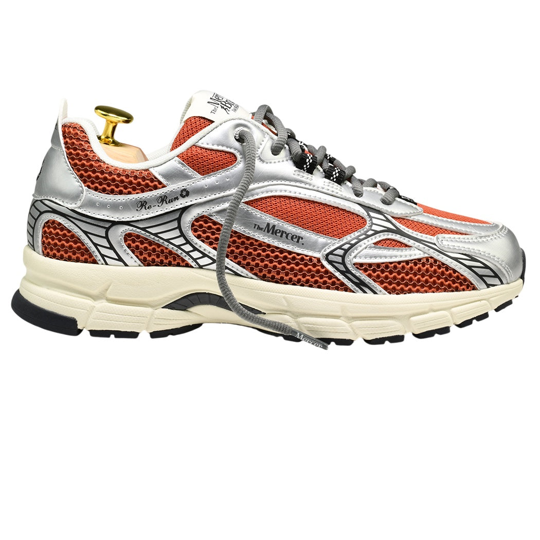 The Mercer Brand The Re-Run Scratched Sneaker Oranje/Zilver