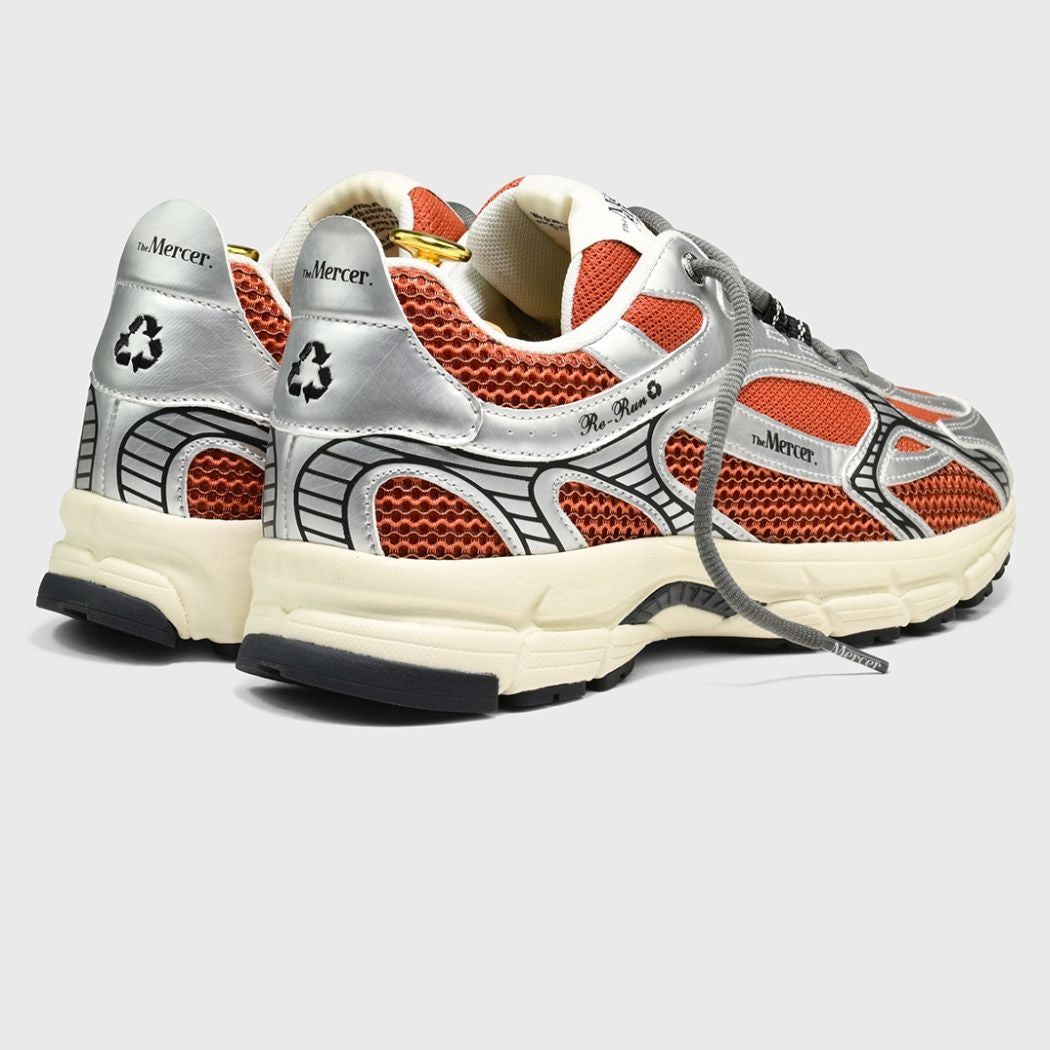 The Mercer Brand The Re-Run Scratched Sneaker Oranje/Zilver