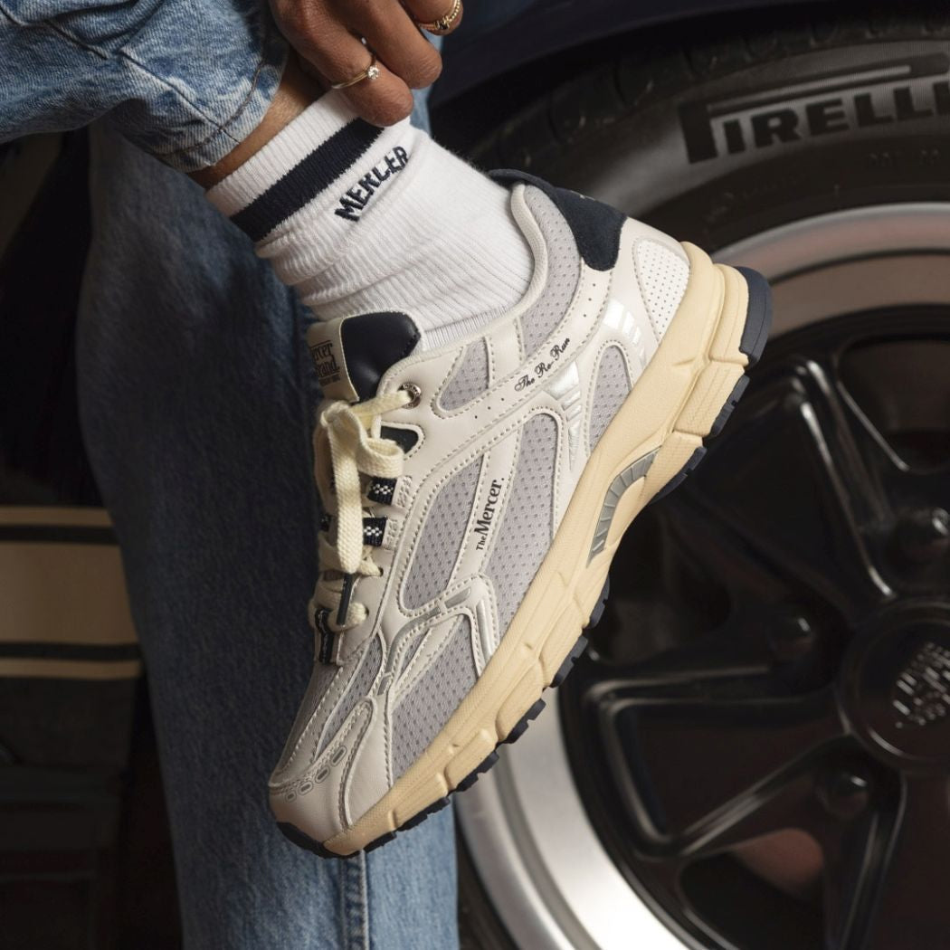 The Mercer Brand The Re-Run Vintage Sneaker Wit/Blauw