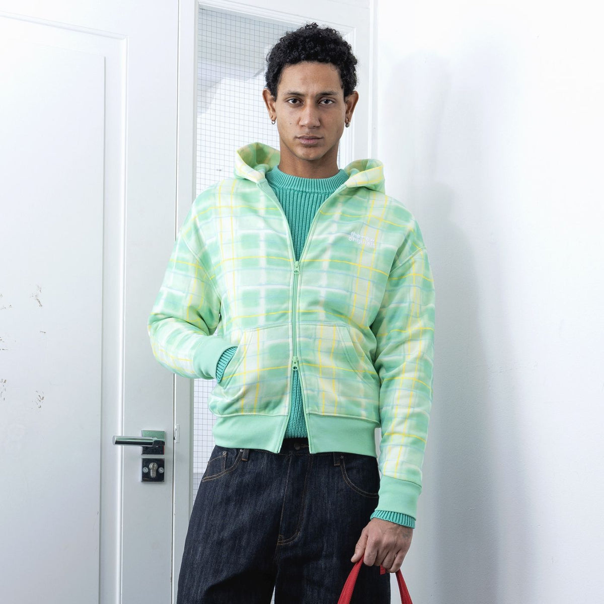 The New Originals Fisherman Rib Knit Sweater Groen