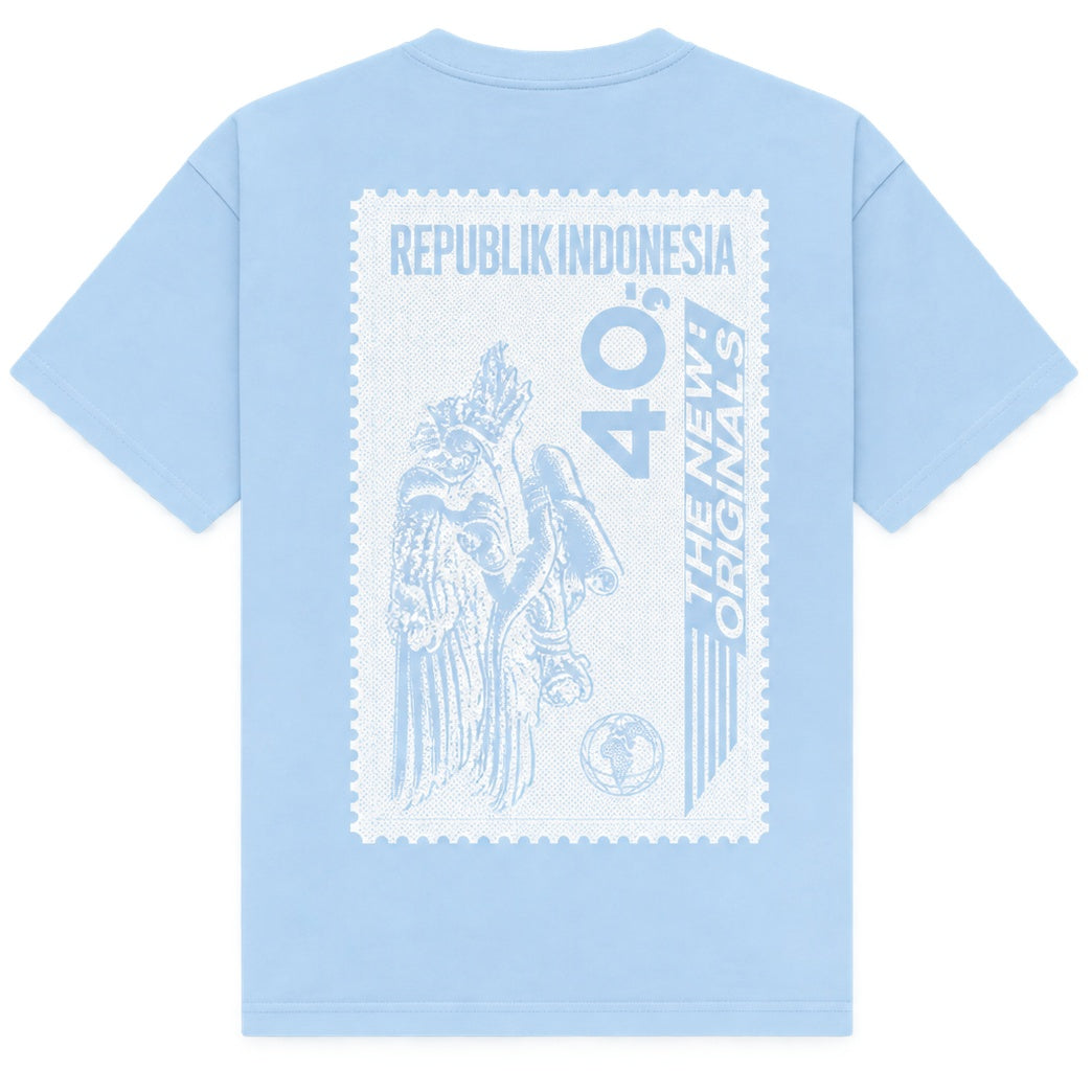 The New Originals Indonesia Stamp T-shirt Licht Blauw