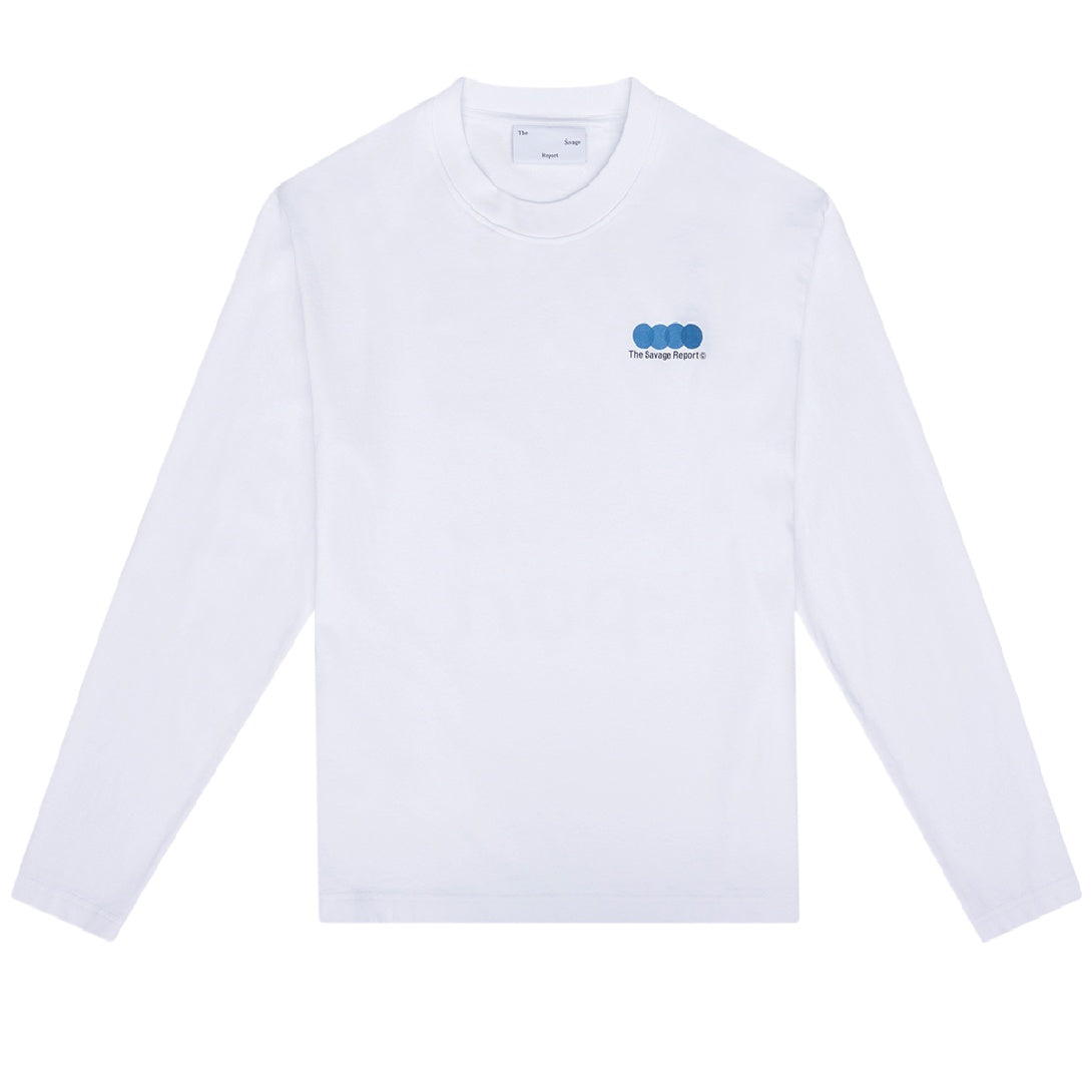 The Savage Report 12 Dots Longsleeve T-shirt Wit/Blauw