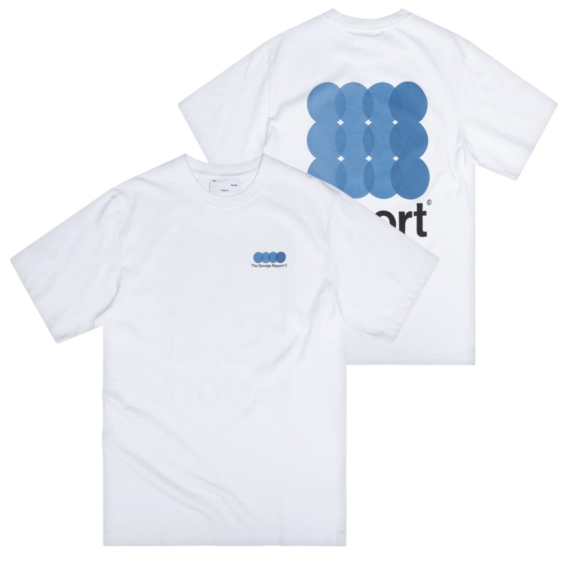 The Savage Report 12 Dots T-shirt Wit/Blauw