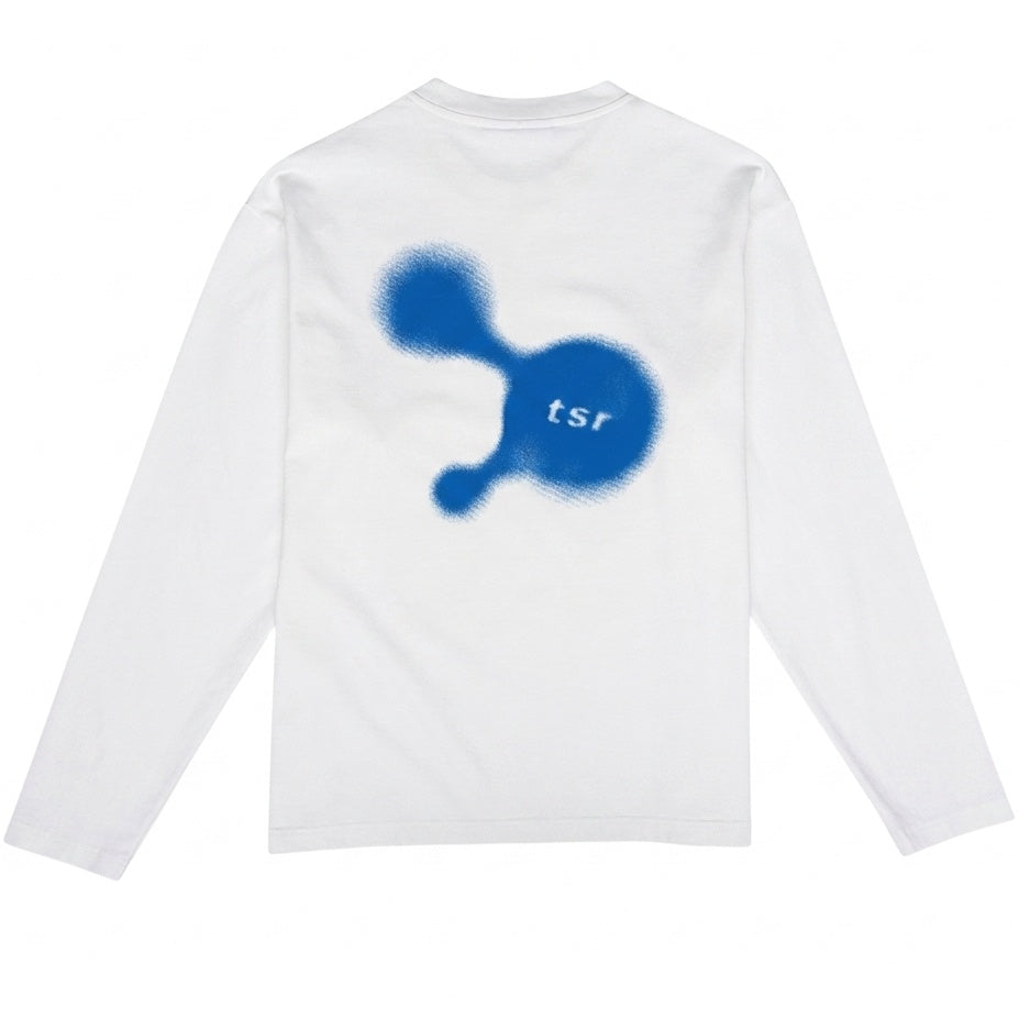 The Savage Report Blob Longsleeve T-shirt Off White/Blauw