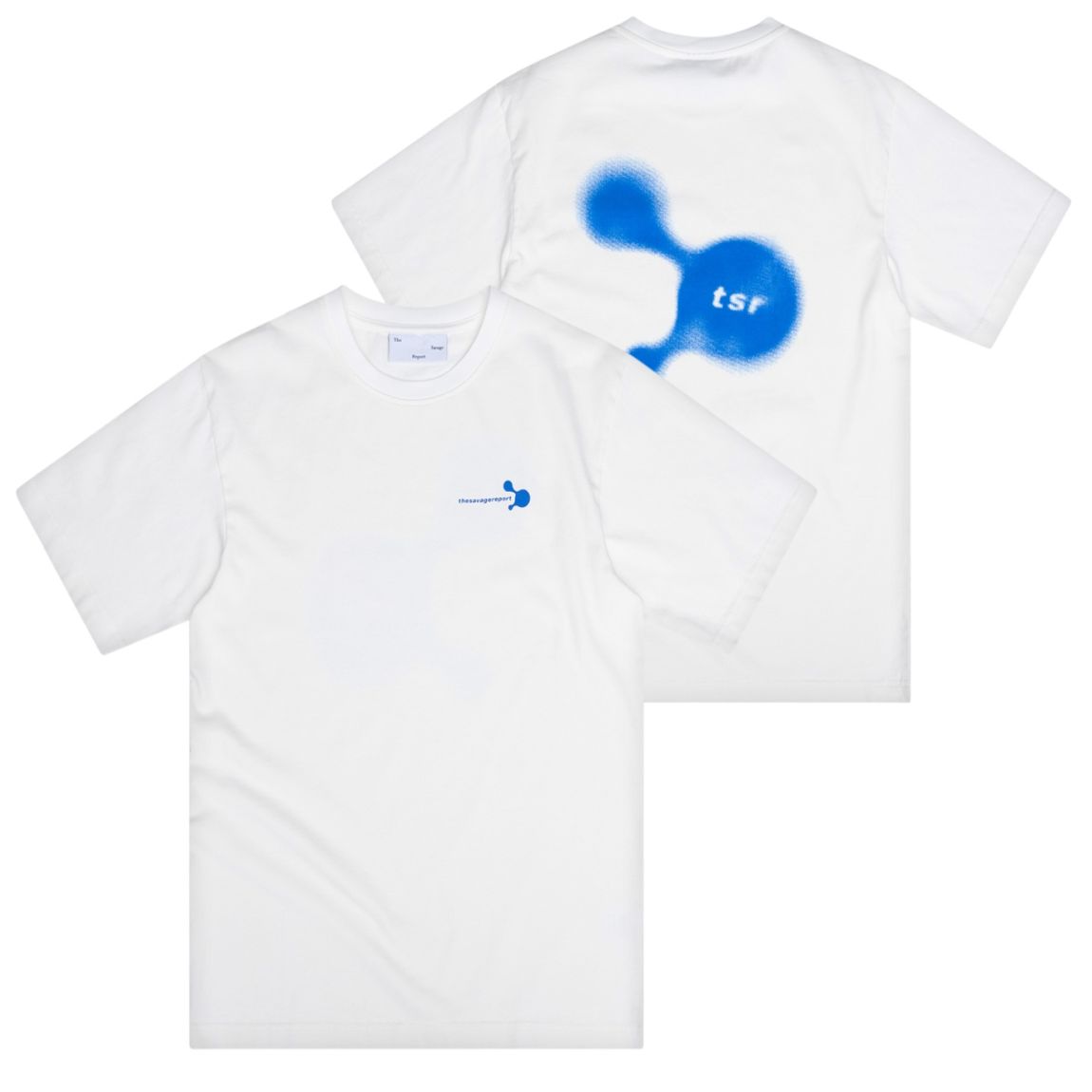 The Savage Report Blob T-shirt Off White/Blauw