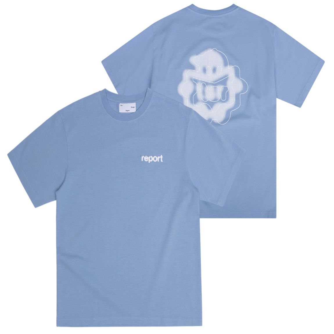 The Savage Report Little Man Sprayed T-shirt Licht Blauw