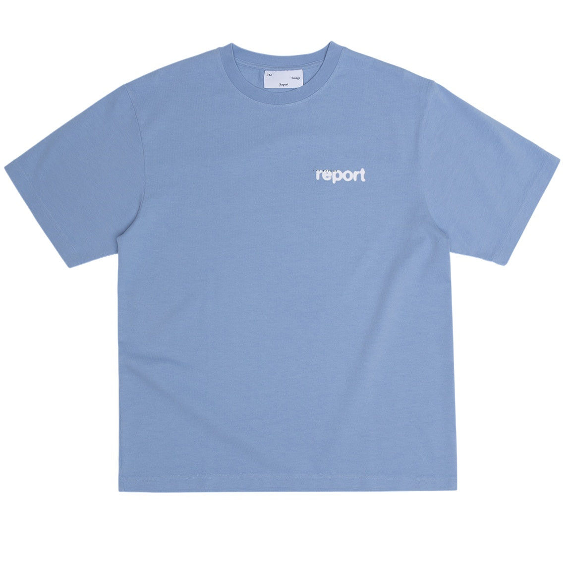 The Savage Report Little Man Sprayed T-shirt Licht Blauw
