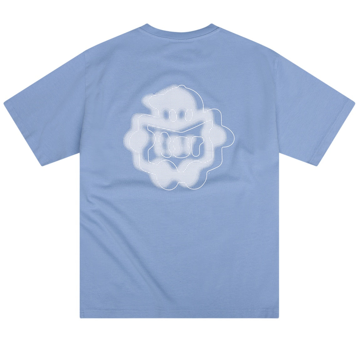 The Savage Report Little Man Sprayed T-shirt Licht Blauw