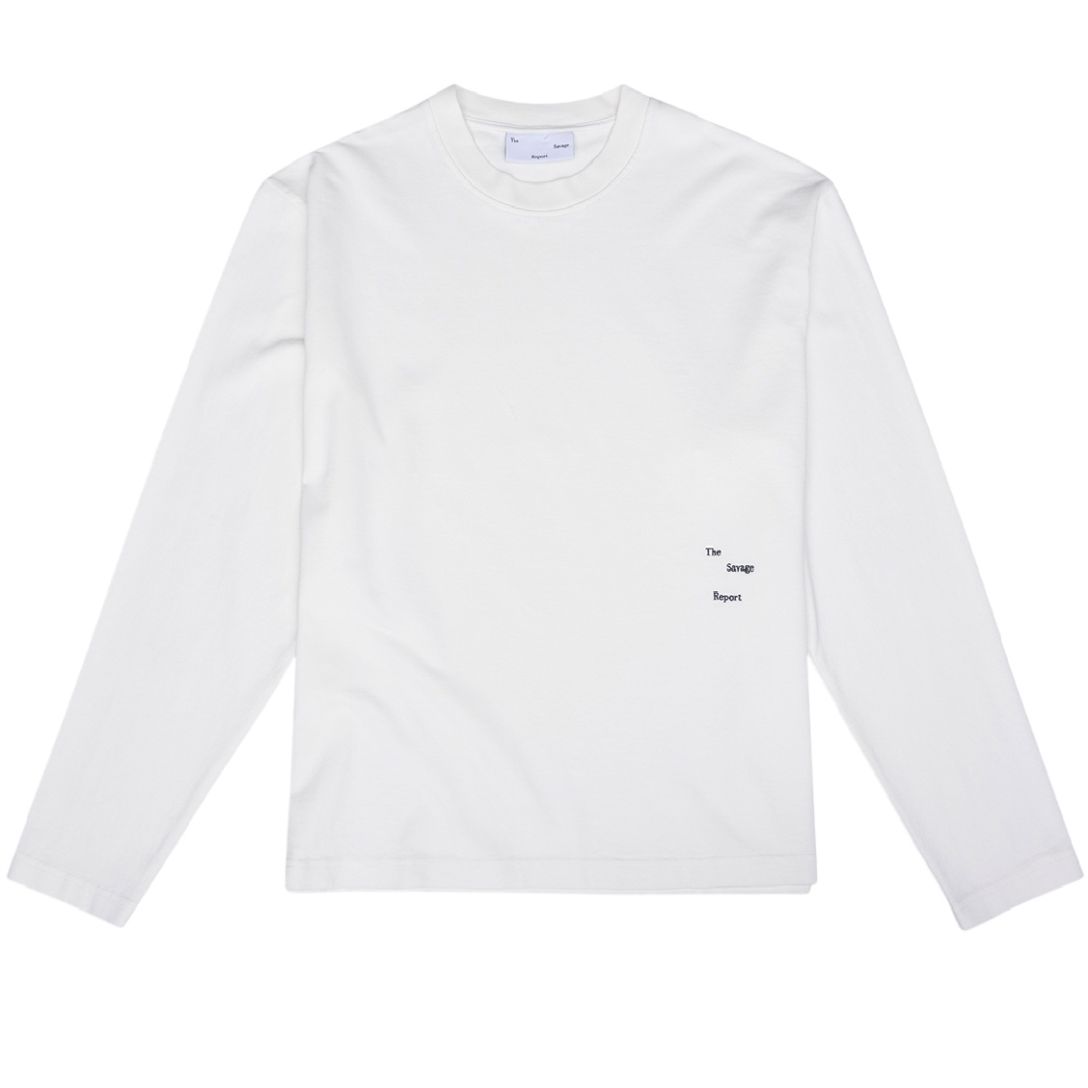 The Savage Report TSR Logo Bar Longsleeve T-shirt Off White