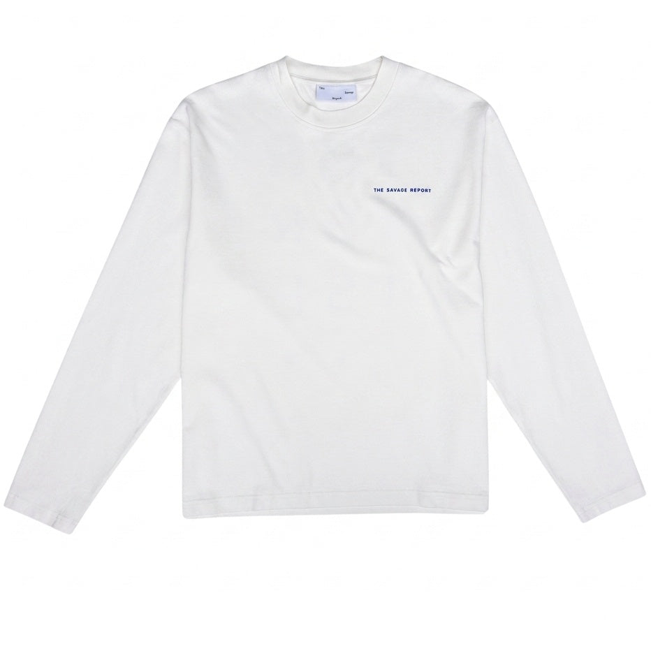 The Savage Report TSR Optic Longsleeve T-shirt Off White/Blauw