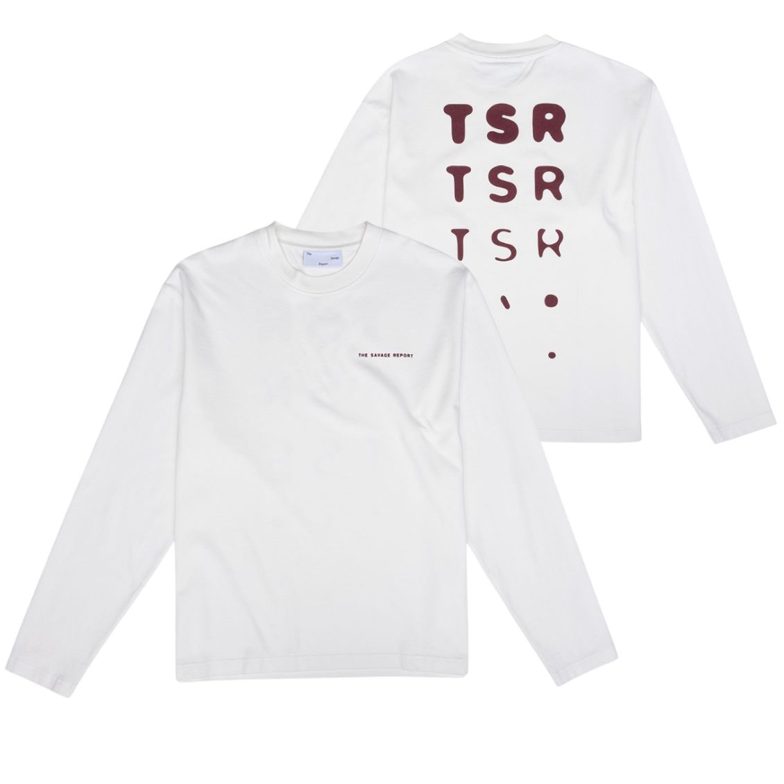The Savage Report TSR Optic Longsleeve T-shirt Off White/Rood