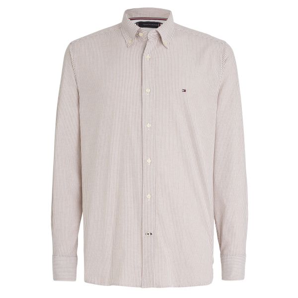 Tommy Hilfiger 1985 Flex Oxford Overhemd Bruin/Wit