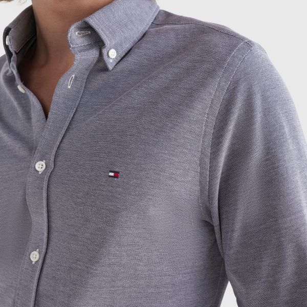 Tommy Hilfiger 1985 Pique Slim Overhemd Navy