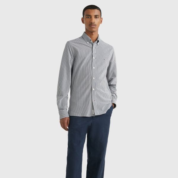 Tommy Hilfiger 1985 Slim Overhemd Navy/Wit