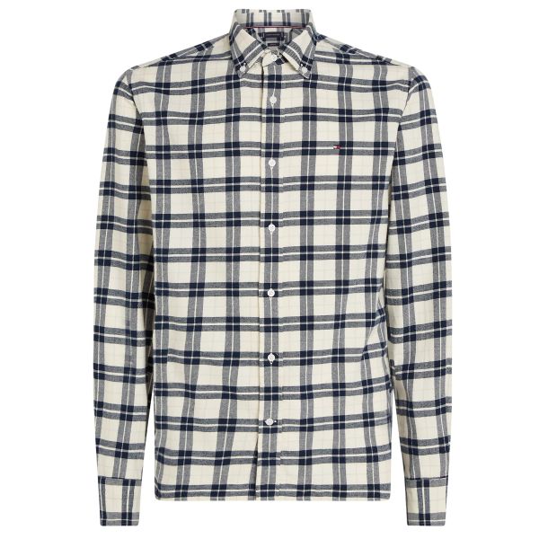 Tommy Hilfiger Brushed Easy Check Overhemd Off White