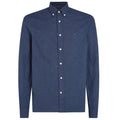 Tommy Hilfiger Brushed Linnen Solid Overhemd Navy