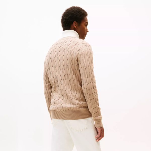 Tommy Hilfiger Classic Cotton Cable Sweater Beige
