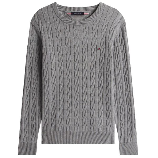 Tommy Hilfiger Classic Cotton Cable Sweater Grijs