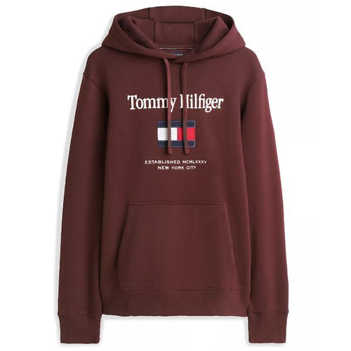 Tommy Hilfiger Embro Flag Hoodie Bruin