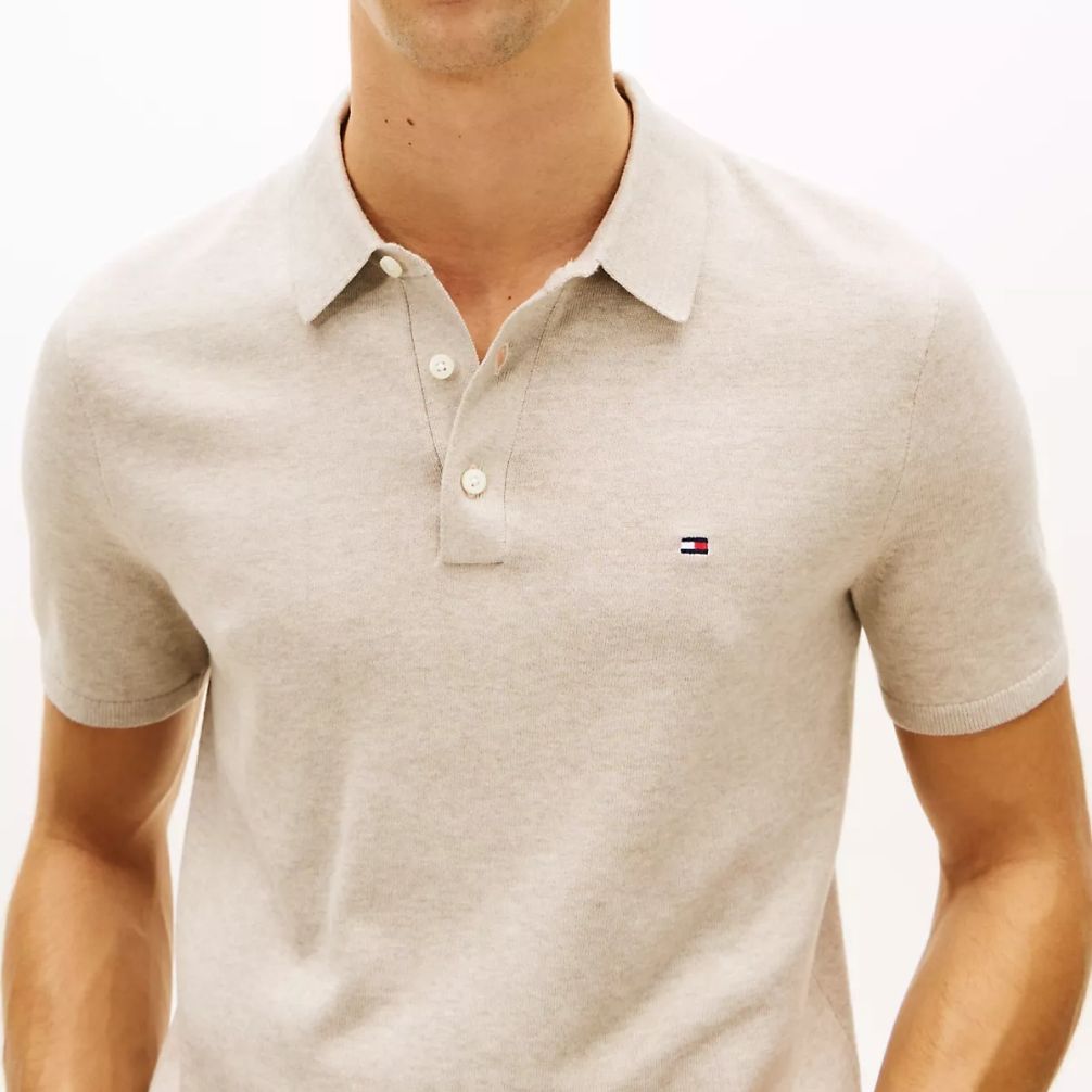 Tommy Hilfiger Essential Cotton Knit Polo Beige