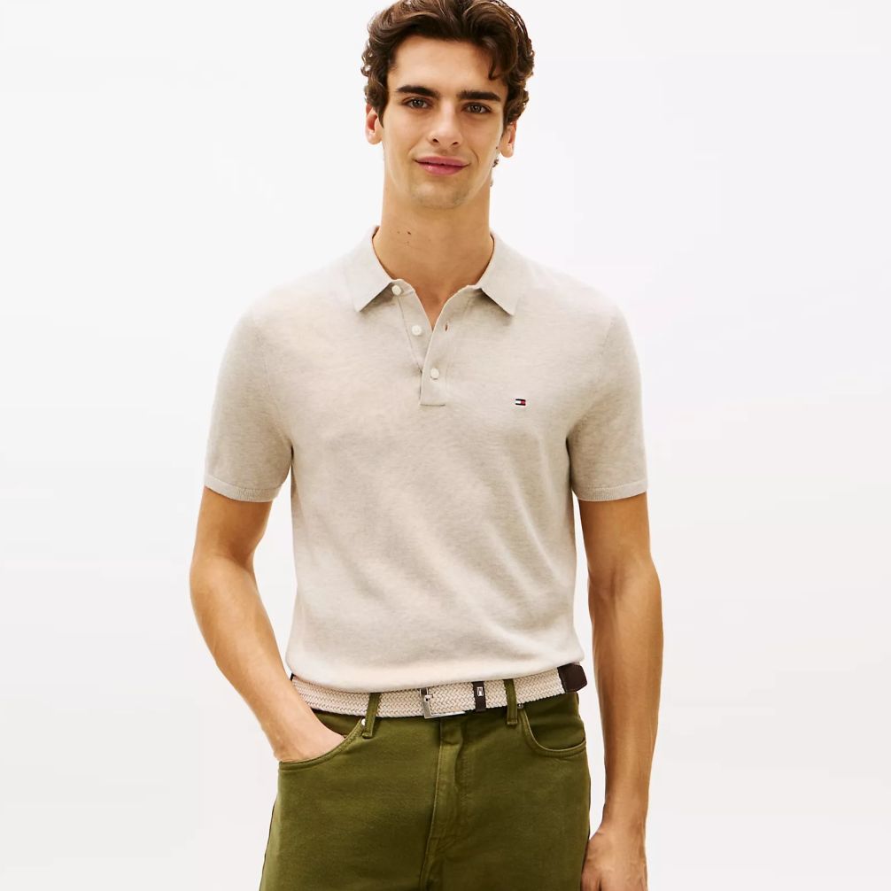 Tommy Hilfiger Essential Cotton Knit Polo Beige