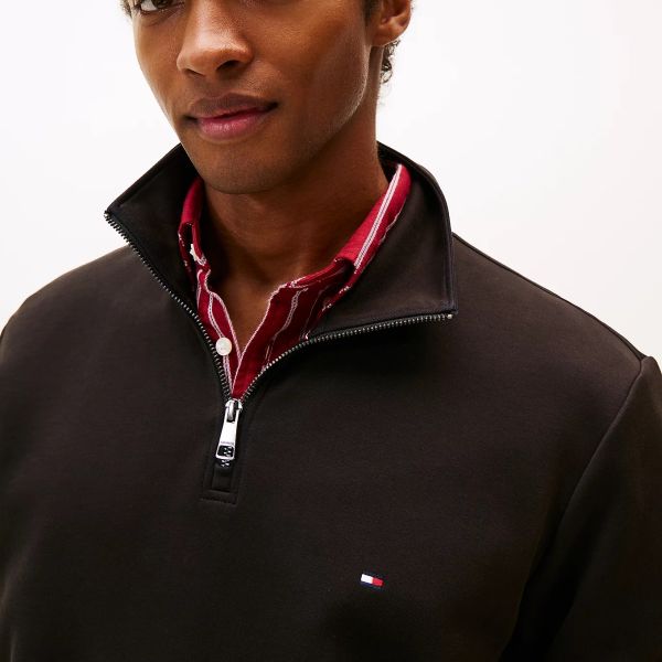 Tommy Hilfiger Essential Intechno Quarter Zip Sweater Zwart