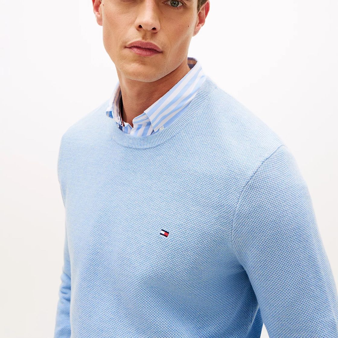 Tommy Hilfiger Essential Structure Sweater Licht Blauw